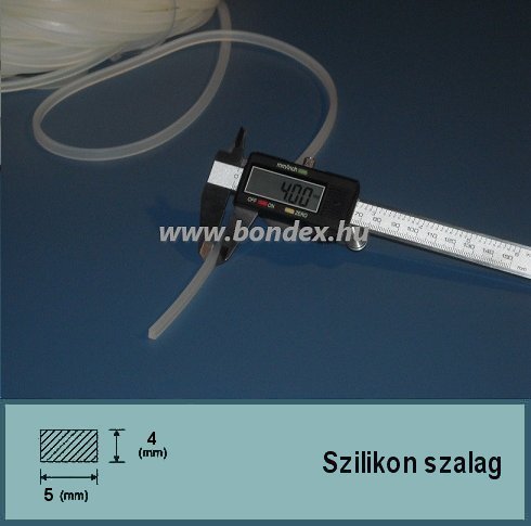 5x4 mm szilikon szalag (téglalap alakú)