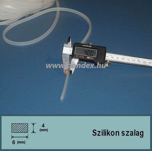 6x4 mm szilikon szalag (téglalap alakú)