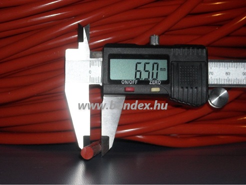 6,5 mm hőálló vörös szilikon zsinór 250 C